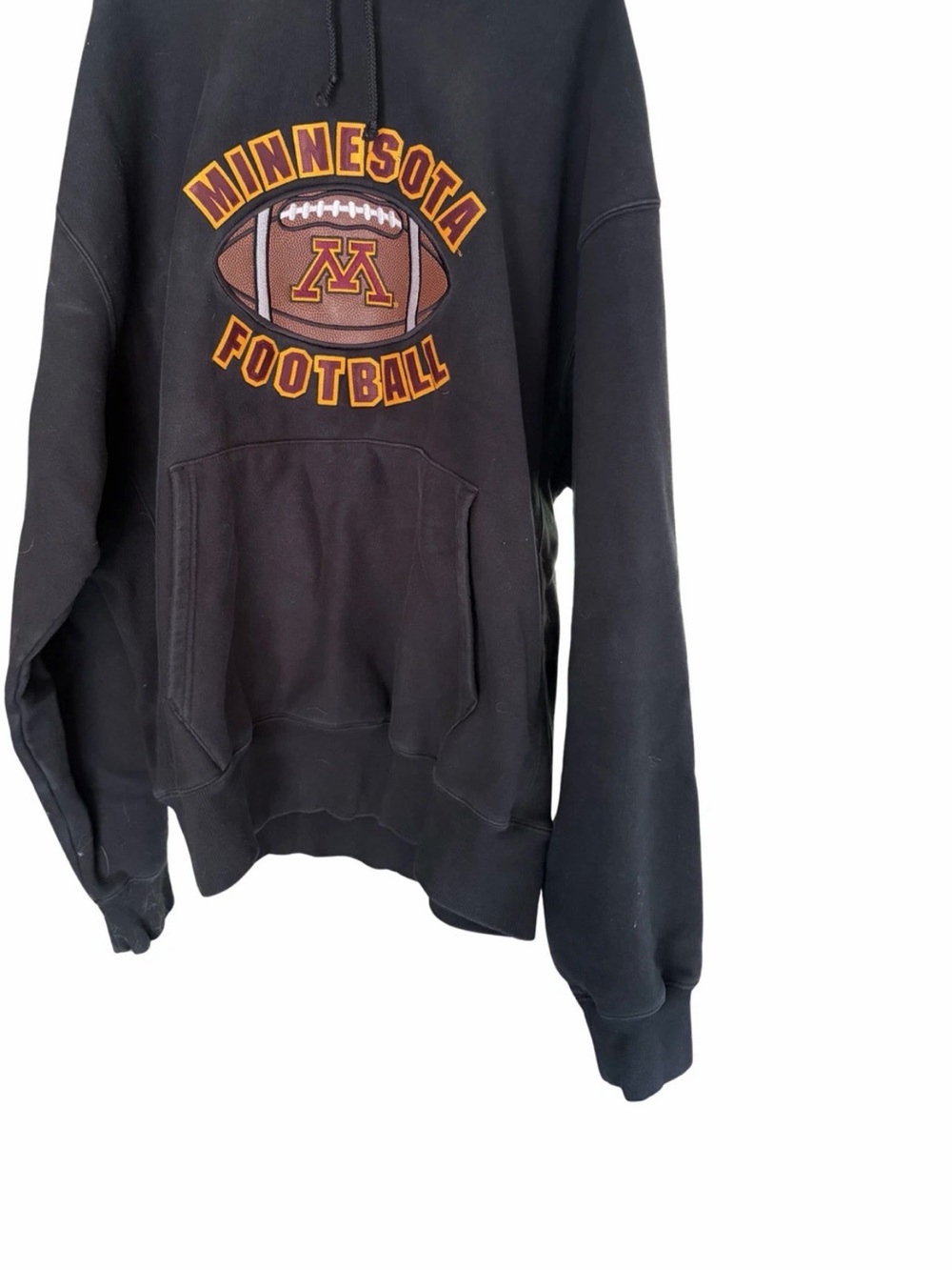 Minnesota Golden Gopher Football Sweatshirt Mens 2XL Embroidered Black Hoodie